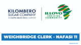 Weighbridge Clerk – 11 Positions K4 at Kilombero Sugar Tanzania